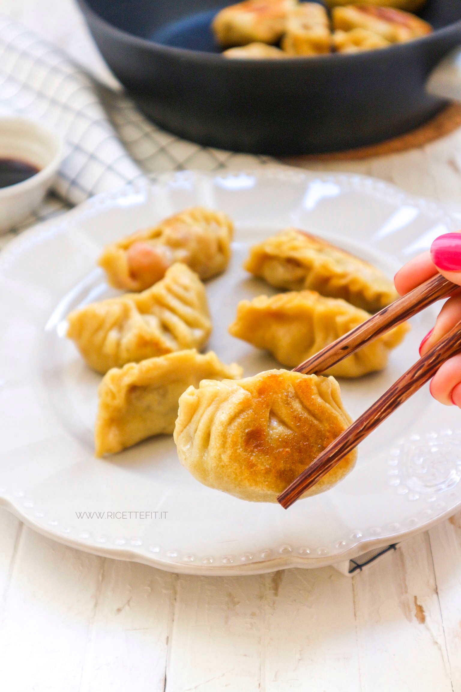 Gyoza ravioli giapponesi grigliati e al vapore vegan senza carne e light di LA VIE EST FIT