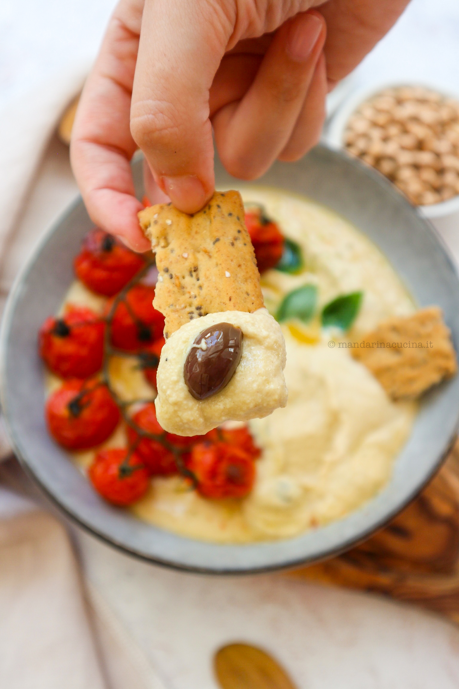Hummus di ceci perfetto trucchi e consigli vegan MandarinaCucina @laricettafit